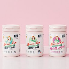 맘스럽 3종셋트(초특가) 베이킹소다 1kg /과탄산소다 1kg /구연산 1kg 셋트 프리미엄 천연세제 3종 세탁세제 세정제, 1개