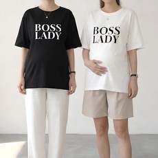 [당일출고] 수엠W 1+1 임산부 반팔 티셔츠 루즈핏 빅사이즈 P09 보스레이디투팩