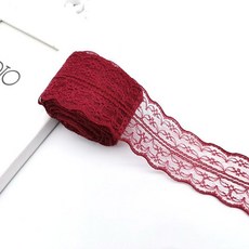 레이스천 밑단 원단 부자재 리본끈 4.5cm 10M, 1개, 28#와인
