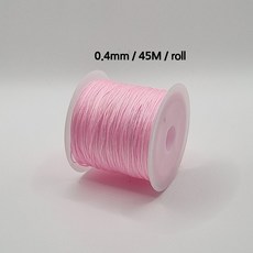 [비즈엔케이] 0.4mm 나일론 매듭실 45M (롤) 판매단위 팔찌 만들기 재료, 1개, 핑크