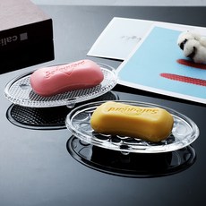 透明玻璃香皂盒, 透明波紋, 1套