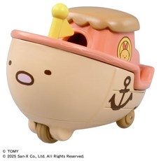 TOMY 可愛造型小船玩具 滑輪設計 迷你尺寸 角色扮演 兒童玩具, 角落小夥伴夢想船炸豬排, 1個