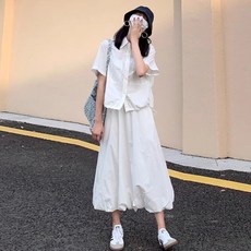 [벨루미아] 여름 임산부 얇은 A라인 스커트 시원하고 편안한 임부복 치마