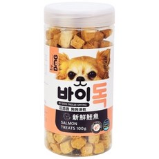 By Cat By Dog 汪洽普犬貓適用凍乾零食 韓國寵物零食, 鮭魚, 100g, 1