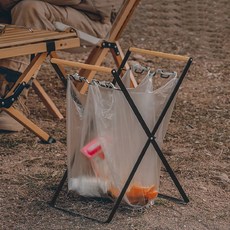 캠핑 쓰레기봉투 걸이 거치대 봉투 접이식 감성 우드 손잡이, 봄이네가게 봉투걸이(화이트)