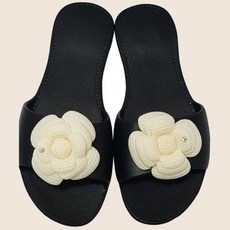 거실 편안한 꽃무늬 미끄럼방지 슬리퍼 그레이