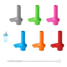 Goktvai Zak용 교체용 바이트 밸브 6개 재사용 가능한 실리콘 바이트 밸브 클리닝 브러시 포함 BPA 없음 및 누출 방지 마우스피스 빨대 컵 액세서리 Zak Des, Goktvai Zak용 교체용 바이트 밸브 6개, 재사