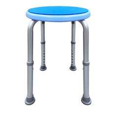 富士康 鋁合金圓形洗澡椅 FZK-0030 高度8段可調 止滑腳墊, 藍色, 1個