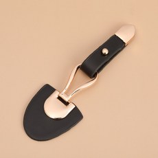 금속 가죽 코트 여밈 단추 의류 클로저 부자재, 5개, 1_블랙반원형가죽골드 5개