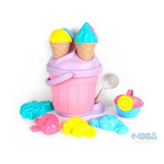 小胡玩具 11件冰淇淋造型沙灘桶 兒童玩沙工具, 1個
