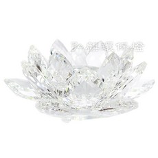 弘麒 水晶玻璃蓮花燭台, 透明1入(不含燈), 透明