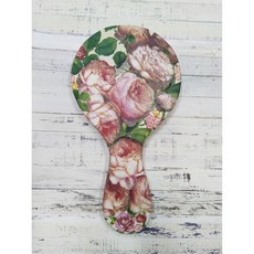 圓形手拿鏡，蝶谷巴特精品，拼貼手作工藝品，隨身化妝鏡