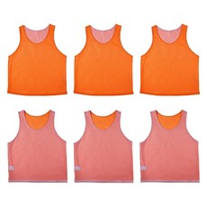 RE-HUO 양면 피니 농구 축구 훈련 조끼 양면 메시 저지 성인용 6개 오렌지/화이트. L