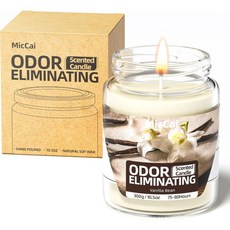 가정용 향초를 위한 오렌지 바닐라 냄새 제거 반려동물 연기 음식 및 기타 냄새를 99 빠르게 향초 여성용 프리미엄 대두 캔들 세트, Vanilla Bean