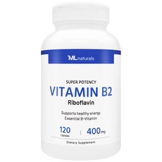 [미국번개배송] 착한명품 마이라이프 내추럴스 비타민 B2 (리보플라빈) 400 mg, 1개, 120정