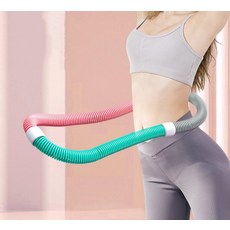 [SMTONE] 무소음 고탄력 소프트웨어 훌라후프 허리라인 다이어트 슬림 뱃살 훌라후프 전신운동 스프링핏 훌라후프, 핑크계열, 1개, 1.5kg