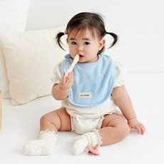 마롤로뜨 테리 원형 아기 턱받이 양면 2겹, 1개, 1개입, 블루_테리원형턱받이