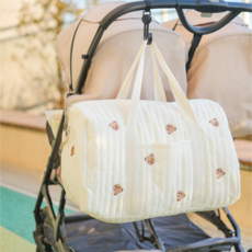 보듬담 가벼운 기저귀가방 대형 숄더백 유모차, 곰돌이, 아이보리