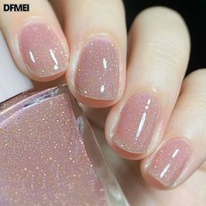 DFMEI 油性指甲油免烤不可撕持久不掉色快乾顯白細閃裸色夏季塗手塗腳, 1個, 1g, 47女王碎鑽:如圖