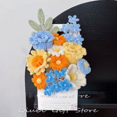 【DIY手工材料包】鬱金香禮物擺件 扭扭棒花束花盒 手工編織diy材料包 鬱金香禮物擺件, 暖陽花盒-材料包+完整教學視頻, 1個