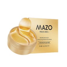 MAZO 六胜肽黃金眼膜 滋潤補水保濕緊致 改善眼袋細紋 提亮眼周 60片/30對, 1個, 黃金眼膜｜【4盒120對】, 30個裝