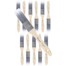 Wesquer 2.5cm(1인치) 전문가용 페인트 브러시 12팩 매끄러운 마감을 위한 프리미엄 합성 빗살 청소하기 쉽고 벽 캐비닛 내부 및 외부 페인팅에 재사용 가능, 1 inch (12 pack)