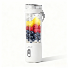 PYHO 휴대용 무선 믹서기 소형 블랜더 사무실이나 야외에서 모두 휴대하고 사용할 수 있어 USB 충전 전기 믹서컵 600ml, 흰색