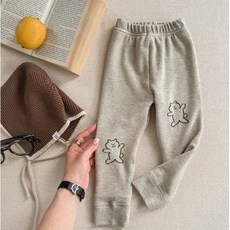 유아동 스마일 베어 기모 레깅스