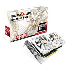 SURALLOW RX 580 8GB 그래픽 트윈 컴퓨터 256비트 HDMI 2048SP 카드 PC 포트 게이밍 비디오 포함 DP PCIE GDDR5 프리즈