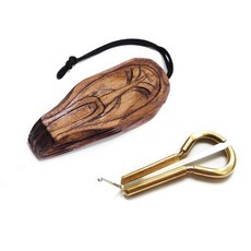 P.Potkin by Jew's Harp 나무 케이스 샤먼 핸드메이드 - 입 악기 (턱 하프) 아름다운 사운드 우수한 품질의 maultrommel (턱 하프 댄 모이)