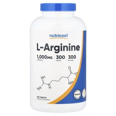 뉴트리코스트 L-아르기닌 1000 mg 300 타블렛, 300정, 5개
