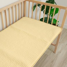 bamiblanc 幼兒園直線絎縫雙面午睡墊涼感墊新生兒幼兒用純棉空氣網狀, 黃色