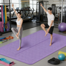 오버사이즈 요가매트 TPE 10mm 키높이 홈트레이닝매트 미끄럼방지 필라테스매트 2인용, 1개, 양람색