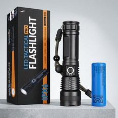 GRIFFIN XHP50.2 LED 후레쉬 써치라이트 C - USB충전 (26650배터리 5000mAh 포함) 랜턴 손전등 낚시 캠핑 경비 군인 라이트, 1개, 블랙