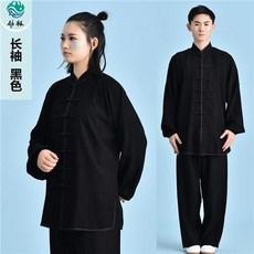 竹節棉麻太極服男女款春鞦武術服套裝