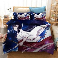 인쇄 애니메이션 이누야샤 침구 침실용 침대보 이불 커버 베개, 3. 8