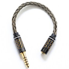 ChuanMu 3.5mm母轉4.4mm平衡轉接線 M191 16股編織鍍銀線, 1個