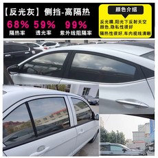 【台灣發貨】客製化汽車窗貼 隔熱紙 隔熱膜 隔熱單嚮膜 節能靜電隔熱膜 夏季汽車側窗車窗貼 車身 後擋 前擋 隔熱膜, 高隔熱-反光灰【4車窗+後檔】SUV