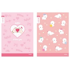 아이비스 초등3-6 여아용 알림장 좁은칸 24매 20줄 제본형 신학기준비물, 랜덤1개 11069