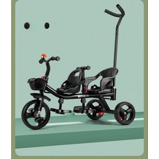 쌍둥이 자전거 유모카 바람막이 연년생 접이식 푸시카, 블랙핸드푸시레드방폭