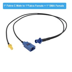 파란색 Fakra C Male to 1xFakra Female 직각 및 1X SMA 90 도 Y 유형 분배기 탐색 GPS 안테나 연장 케이블, 1CM to 1CF 1SMA F, 4M, 1개