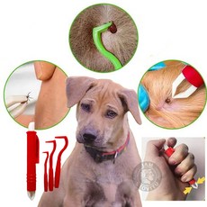 강아지 진드기 제거기 핀셋 고양이 진드기 제거 집게 세트, 1세트, 1L, 색상랜덤