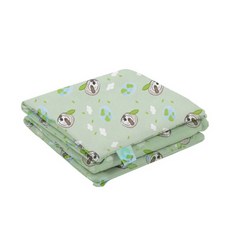 QSHION 樹懶懶透氣防撞床圍 台灣製造 安全護欄 嬰兒床護欄 嬰兒坐墊 保護防撞 抑菌防蟎, 綠底樹懶