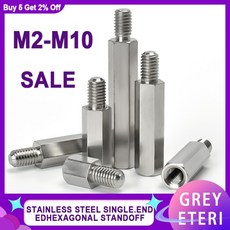 304 스테인레스 스틸 스탠드 오프 PCB 지원 남성 여성 육각 보드 간격 나사 열 기둥 스페이서 볼트 M2 M2.5 M3 M4M5M6M8M10, [01] M4 (head 6mm), [01] 18mm (5pcs)