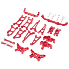 MJX HYPER GO 1/14 14211 숏카드 RC 자동차 액세서리용 메탈 스윙 암 스티어링 컵 서스펜션 프레임 쉘 컬럼, 05 Red