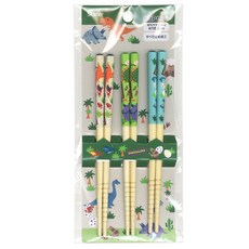 日本SKATER 兒童日式竹筷子三入組 16.5cm 兒童餐具 寶可夢圖案, 1個, 恐龍（現貨/57780-2）