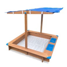 야외 모래 놀이장 놀이 양동이 뚜껑 원목 세트 해변 샌드박스, 1.2m