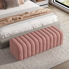 철제벤치의자 모던 벨벳 베드벤치 벤치, 연핑크 40x40x100 친환경 벨벳