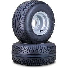 로드가이드 골프 카트 타이어 휠 어셈블리 18X8.5-8 4.5인치 PCD 실버 림에 5개의 러그를 설치 세트 2-14039