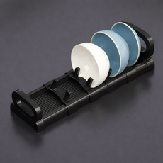 리빙쉘 깔끔정리 접시 그릇 후라이팬정리대 다용도 서랍정리, 1개, 블랙